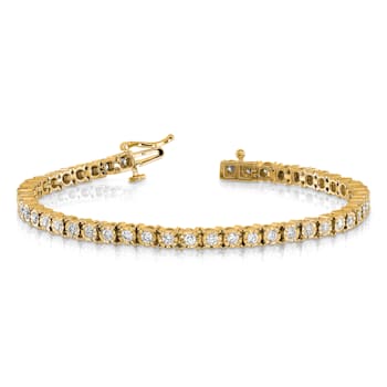 14k Yellow Gold Illusion Setting Diamond Bracelet