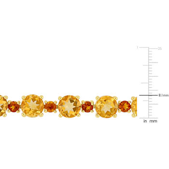 Citrine and Madeira Citrine Yellow Plated Sterling Silver Tennis
Bracelet 30.1ctw