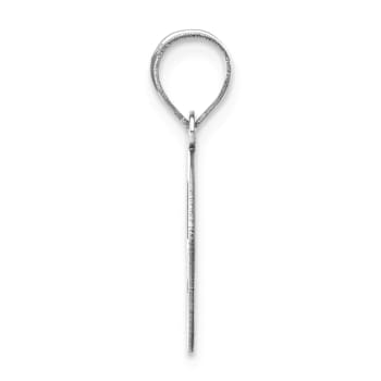 Rhodium Over 14k White Gold Polished Bubble Letter G Initial Pendant