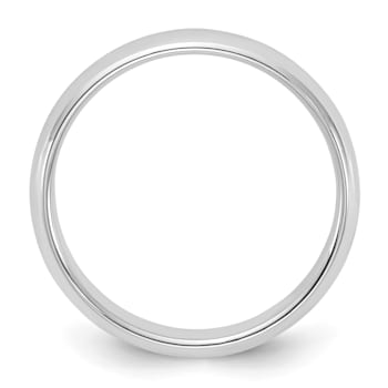 Rhodium Over Sterling Silver 4mm Half-Round Band
