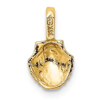 10K Yellow Gold Textured Mini Scallop Shell Charm