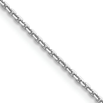 Rhodium Over 14k White Gold 1.2mm Diamond-Cut Solid Cable 20 Inch Chain