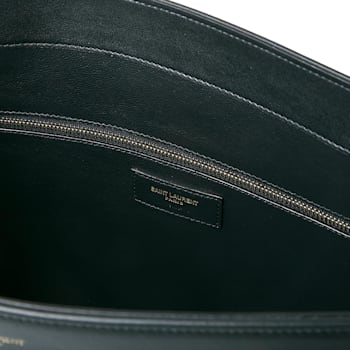 Saint Laurent Siena Ultra Lux Black Calf Leather Chain Shoulder Tote Bag