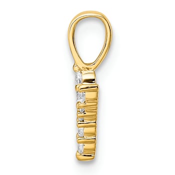 14K Yellow Gold Lab Grown Diamond Letter Y Initial Pendant