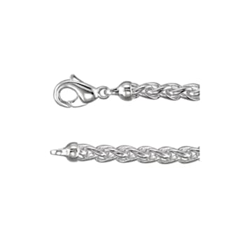 Sterling Silver Solid Wheat 8 Inch Bracelet