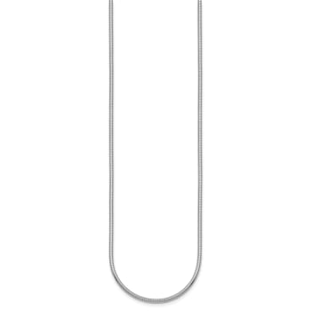 Rhodium Over Sterling Silver 1.6mm Snake 18 Inch Chain