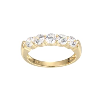 White Cubic Zirconia 18k Yellow Gold Over Sterling Silver Ring 2.03ctw