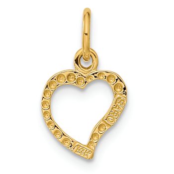 14k Yellow Gold 3D Polished Heart Pendant