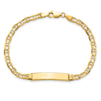 10k Yellow Gold Mariner Link ID Bracelet