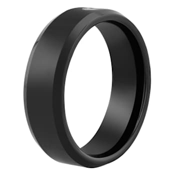 Robert Alton Men's Diamond Black Ion Plated Band Ring In Tungsten