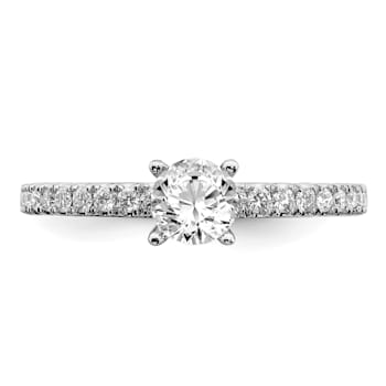 Rhodium Over 14K White Gold Lab Grown Diamond SI1/SI2, G H I, Engagement Ring