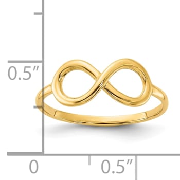14K Yellow Gold Polished Infinity Ring