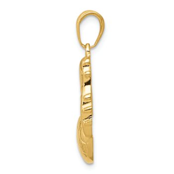 14k Yellow Gold Textured Soccer Ball and Shoe Pendant