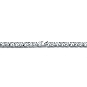 CZ Tennis Necklace In Sterling Silver 16 Inch