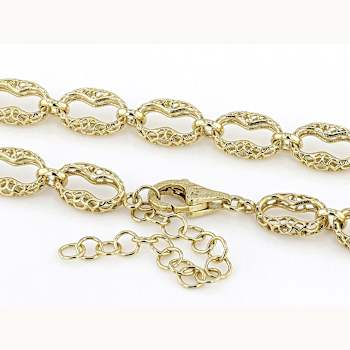 Turkish Mariner Chain Necklace In 18K Gold Over Sterling Silver 8mm 18 Inch