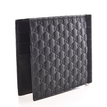 Gucci Unisex Microguccissima GG Black Money Clip Wallet