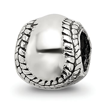 Sterling Silver Softball Bead