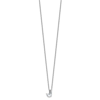 White Lab-Grown Diamond F VS 14K White Gold "J" Initial
Necklace 2.25ct
