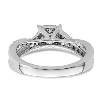 Rhodium Over 14K White Gold Lab Grown Diamond VS/SI GH, Cluster Ring 0.511ctw