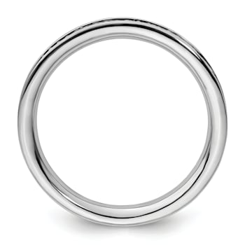 Sterling Silver Stackable Expressions and Diamonds Polished Ring 0.195ctw