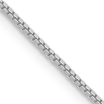 Rhodium Over 14k White Gold 0.7mm Solid Box 14 Inch Chain