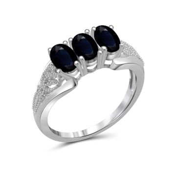 Black Sapphire Rhodium Over Sterling Silver Ring 1.65ctw