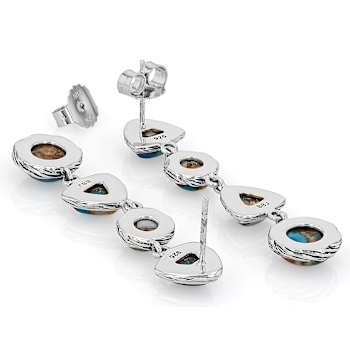 Spiny Oyster And Turquoise Oxidized Sterling Silver Dangle Earrings 6mm
8mm 6x6mm