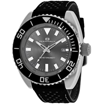 Oceanaut Men's Submersion Gray Dial, Black Bezel, Black Rubber Strap Watch