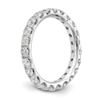 Rhodium Over 14K White Gold Lab Grown Diamond SI+, H+, Eternity Band