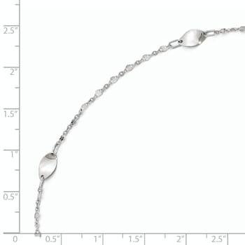 14K White Gold Polished with 1-inch Extension Anklet