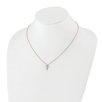 14K Yellow Gold Lab Grown Diamond VS/SI GH, Cross Pendant Necklace