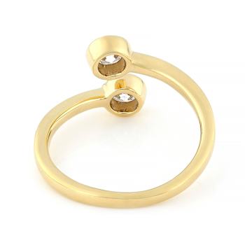 Contemporary Lab-Grown Diamond Two-Stone Bypass Ring 0.50ctw In 14K Gold
Over Sterling Silver