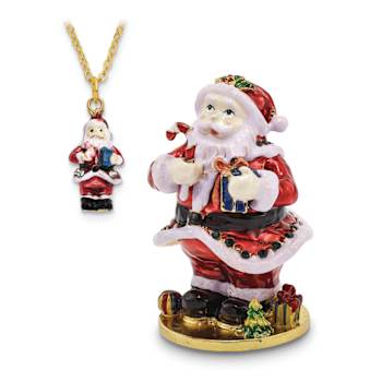 CHRISTMAS CALLER Santa Claus Trinket Box