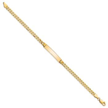 10k Yellow Gold Flat Curb Link ID Bracelet