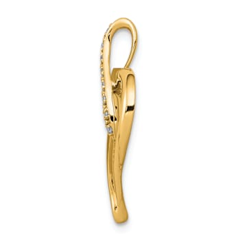 10k Yellow Gold and Rhodium Over 10k Yellow Gold Diamond Heart and
Infinity Pendant
