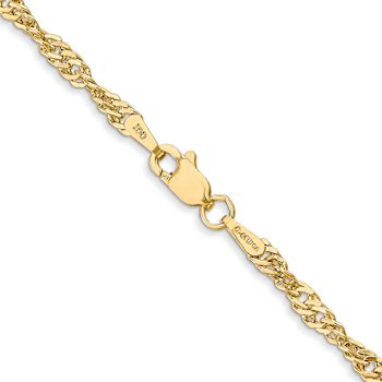 14k Yellow Gold 2.75mm Singapore Link 18 Inch Chain