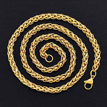 Invicta Men's Yellow Spiga Wheat Chain Necklace 6mm In Stainless Steel
24 Inch