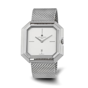 Mens Charles Hubert Stainless Mesh Silver-tone Dial Quartz Watch