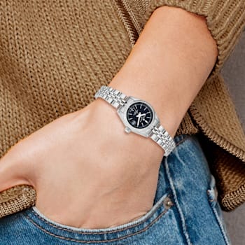 Ladies Charles Hubert Stainless Steel 26mm Black Dial Watch
