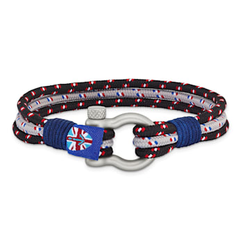 Blue Paracord and Stainless Steel with Multi-Strand 8.5-inch Bracelet