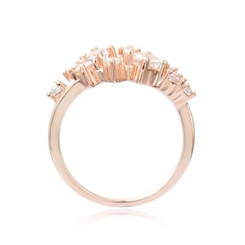 White Sapphire 14K Rose Gold Over Sterling Silver Cluster Ring