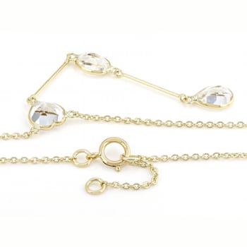 White Topaz 14k Yellow Gold Drop Necklace 3.51ctw