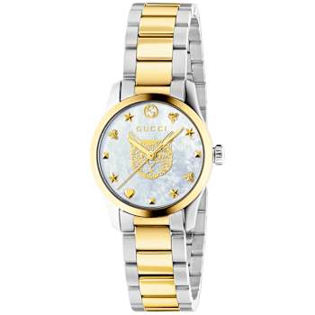 Gucci Women's G-Timeless White Dial, Two tone Stainless Steel Watch
