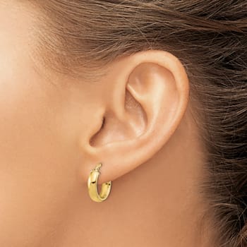 14k Yellow Gold 9/16" Polished Hoop Earrings