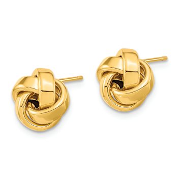 14k Yellow Gold Polished Love Knot Stud Earrings