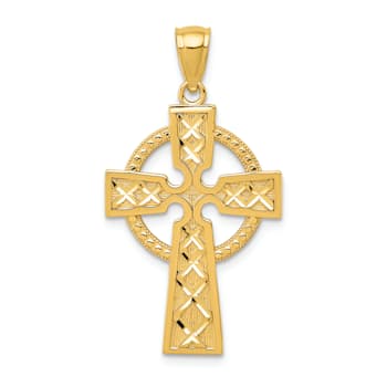 14K Yellow Gold Celtic Cross Pendant