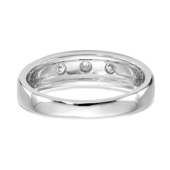 Rhodium Over 14K White Gold Lab Grown Diamond SI1/SI2, G H I, Men's Band