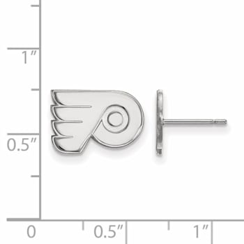 Rhodium Over Sterling Silver NHL Philadelphia Flyers LogoArt Extra Small
Post Earrings