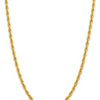 14k Yellow Gold 4.75mm Rope Link 26 Inch Chain