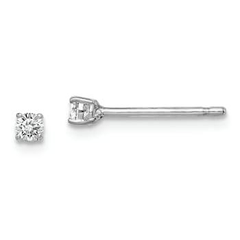 Sterling Silver Rhodium-plated 2.5mm Round CZ Stud Earrings